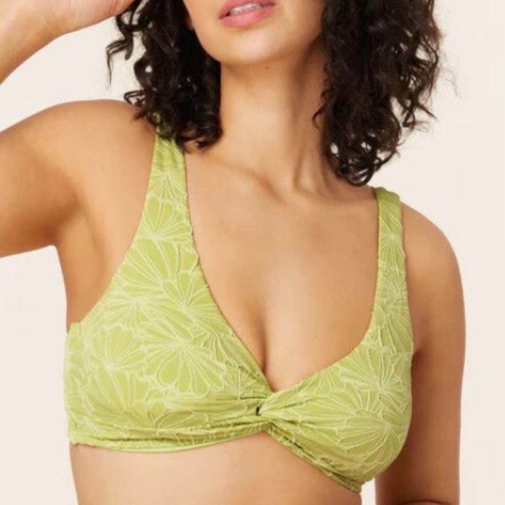 NWT Andie Swim The Portofino Bikini Top Textured Floral Daiquiri Women's Size XS